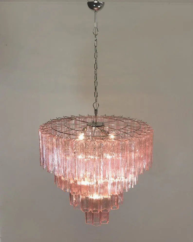 Murano Chandelier – 78 tubes – Pink - Image 3