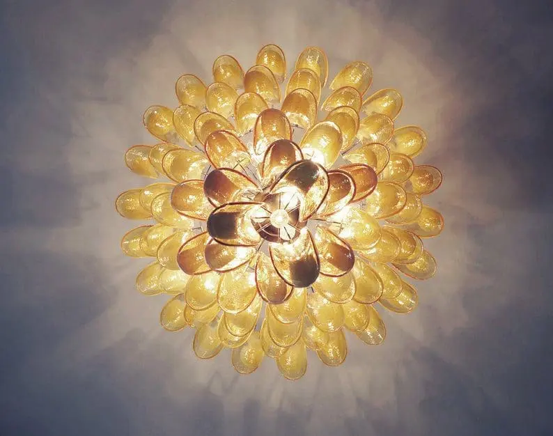Murano Chandelier – 85 petals – Caramel - Image 5