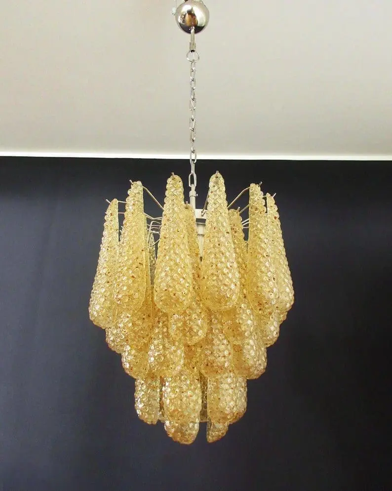 Murano Chandelier – Drop – 41 glasses – Amber - Image 12