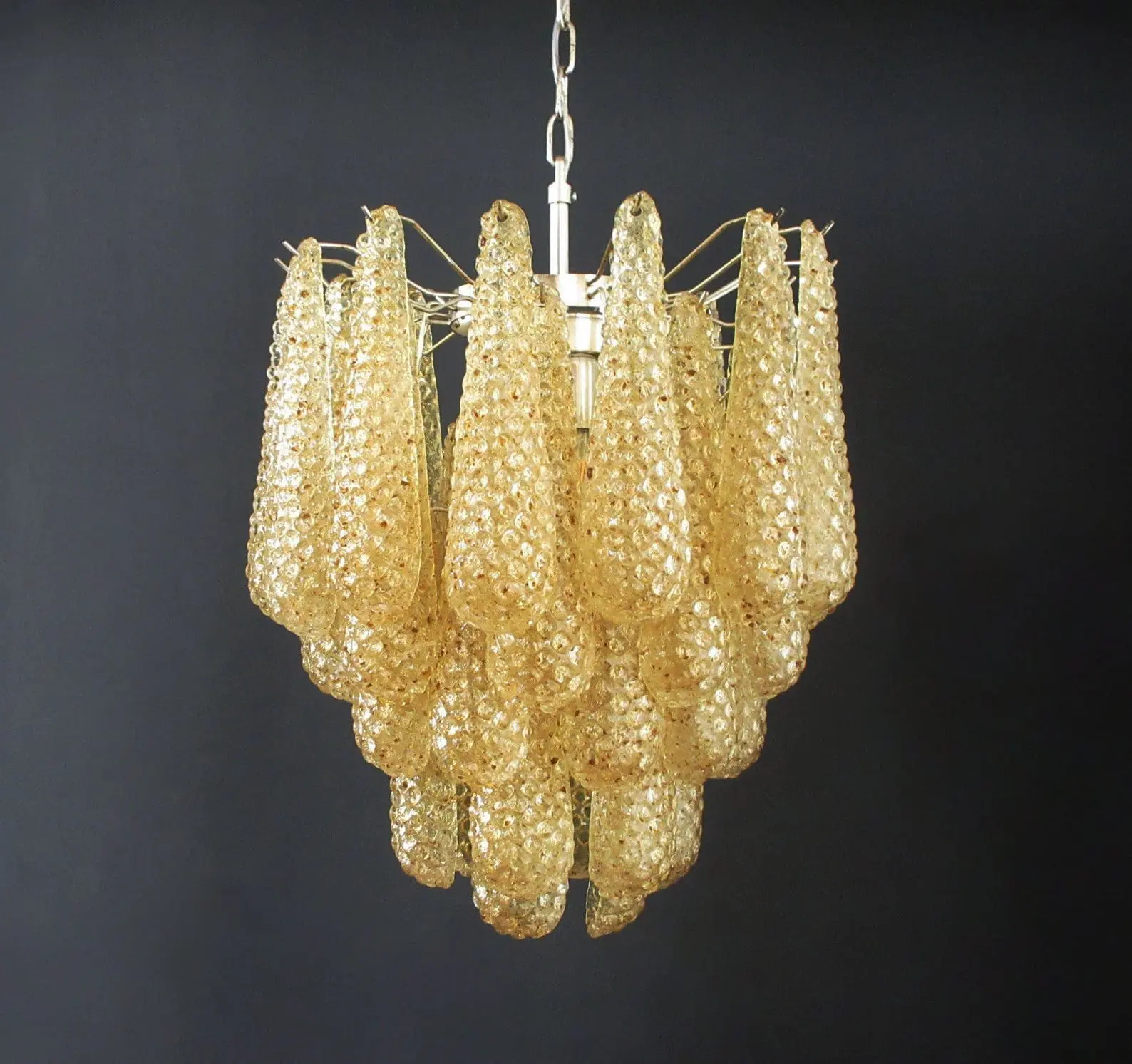 Murano Chandelier – Drop – 41 glasses – Amber - Image 14