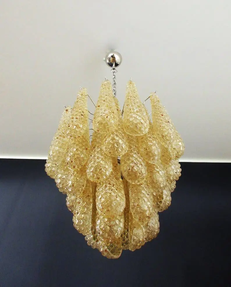Murano Chandelier – Drop – 41 glasses – Amber - Image 3
