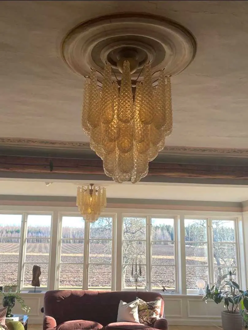 Murano Chandelier – Drop – 41 glasses – Amber - Image 4