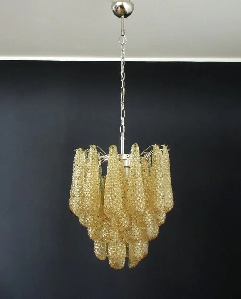 Murano Chandelier – Drop – 41 glasses – Amber - Image 8