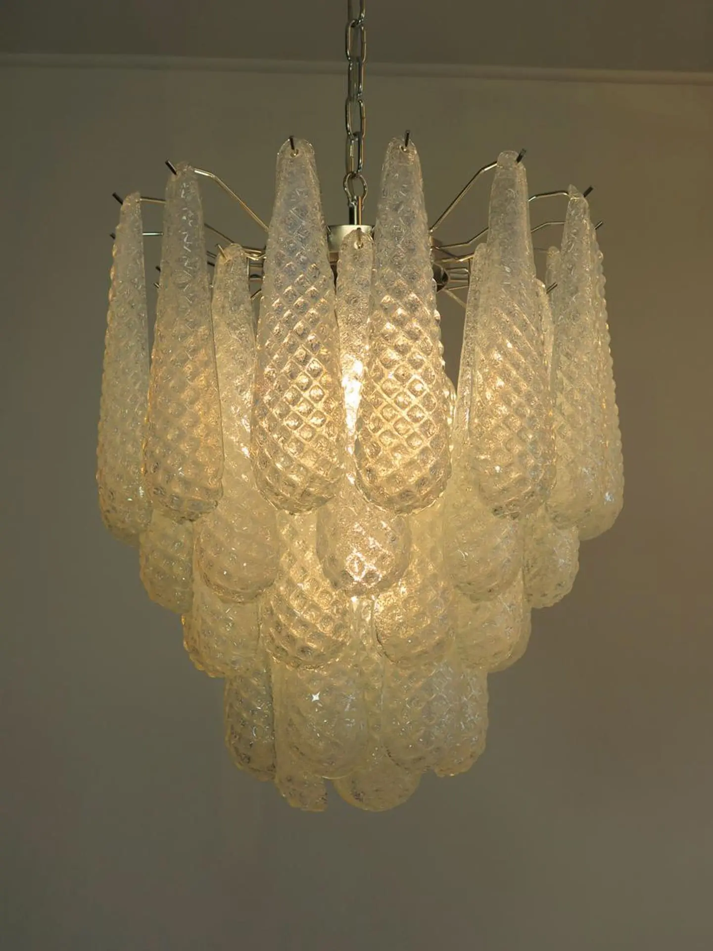 Murano Chandelier – Drop – 41 glasses – Opalino - Image 4