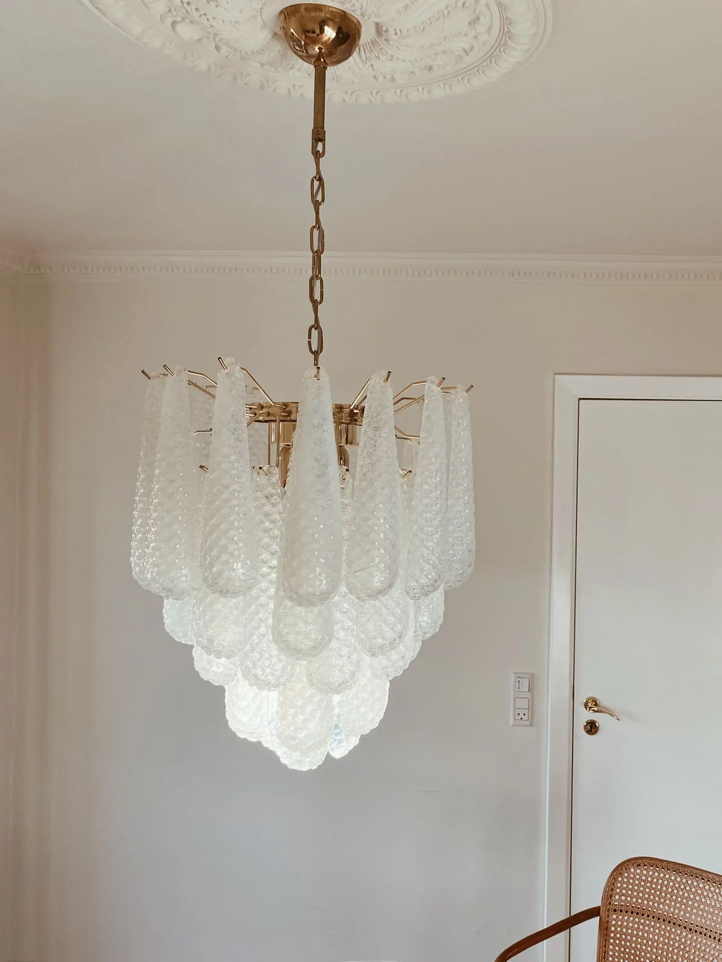 Murano Chandelier – Drop – 41 glasses – Opalino - Image 6