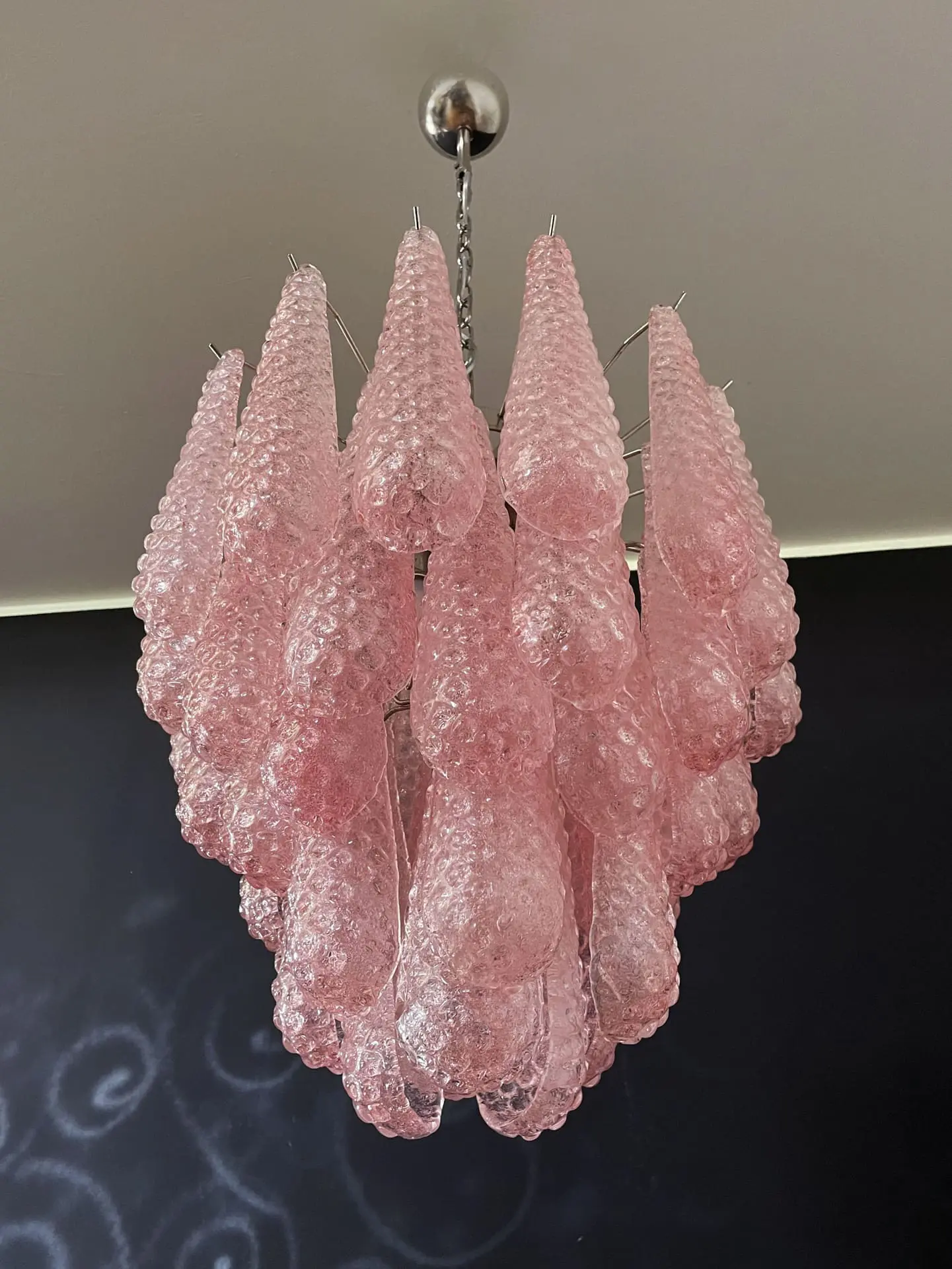 Murano Chandelier – Drop – 41 glasses – Pink - Image 2