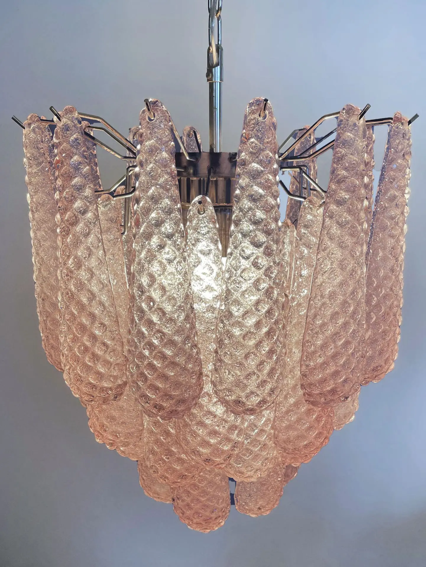 Murano Chandelier – Drop – 41 glasses – Pink - Image 3