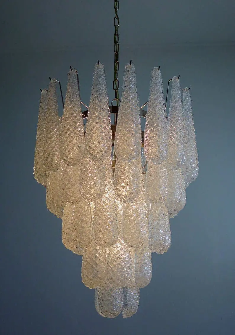 Murano Chandelier – Drop – 52 glasses – Transparent - Image 11