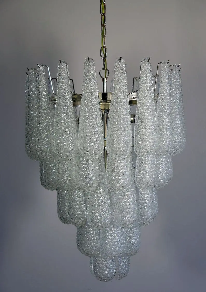 Murano Chandelier – Drop – 52 glasses – Transparent - Image 12