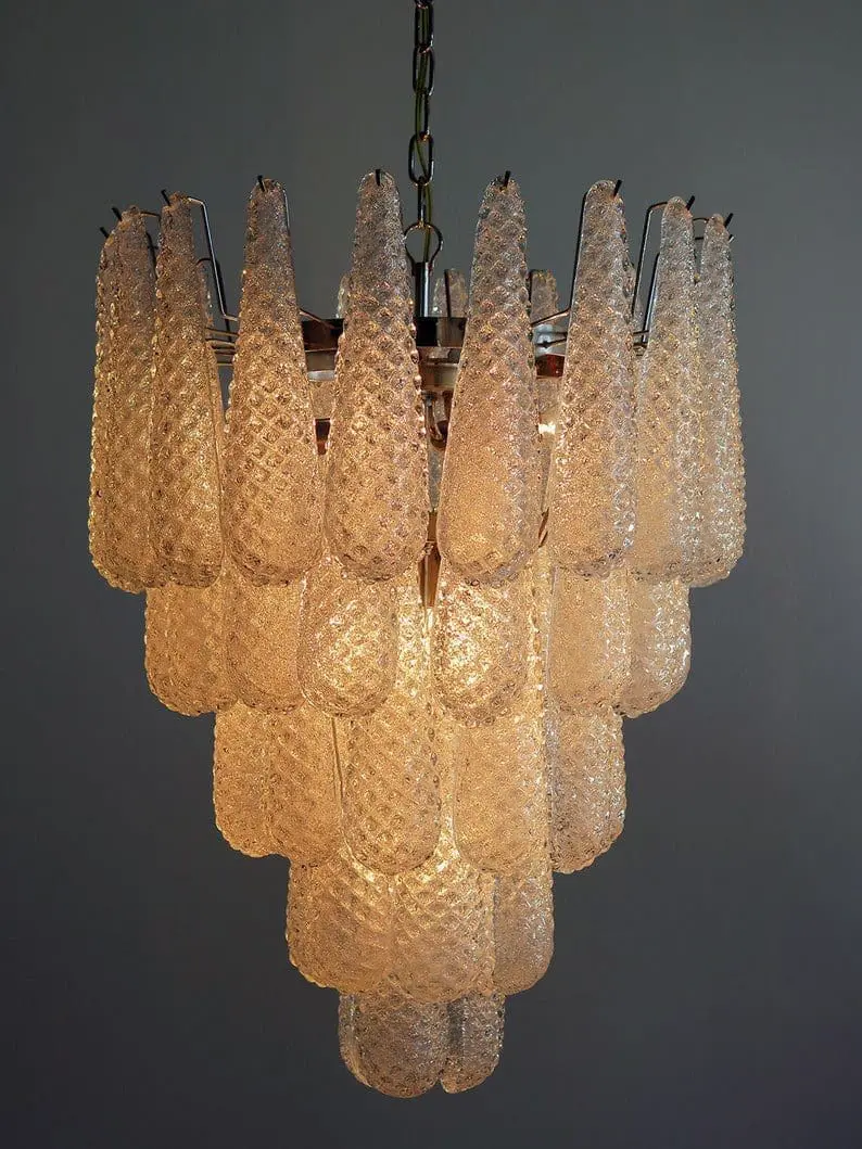 Murano Chandelier – Drop – 52 glasses – Transparent - Image 14