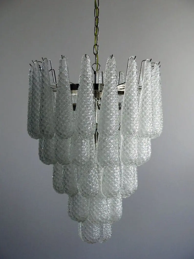 Murano Chandelier – Drop – 52 glasses – Transparent - Image 4