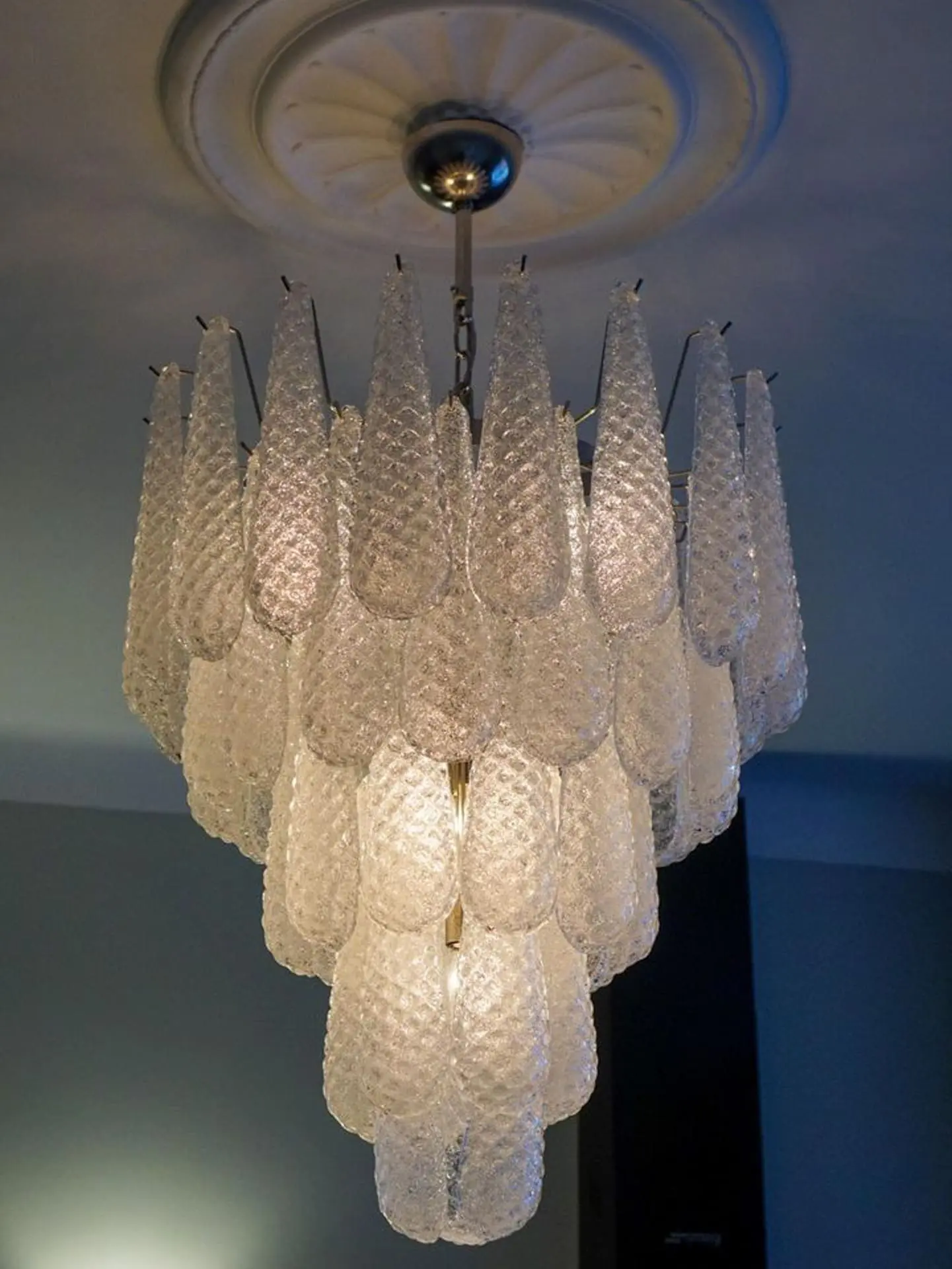 Murano Chandelier – Drop – 52 glasses – Transparent - Image 5