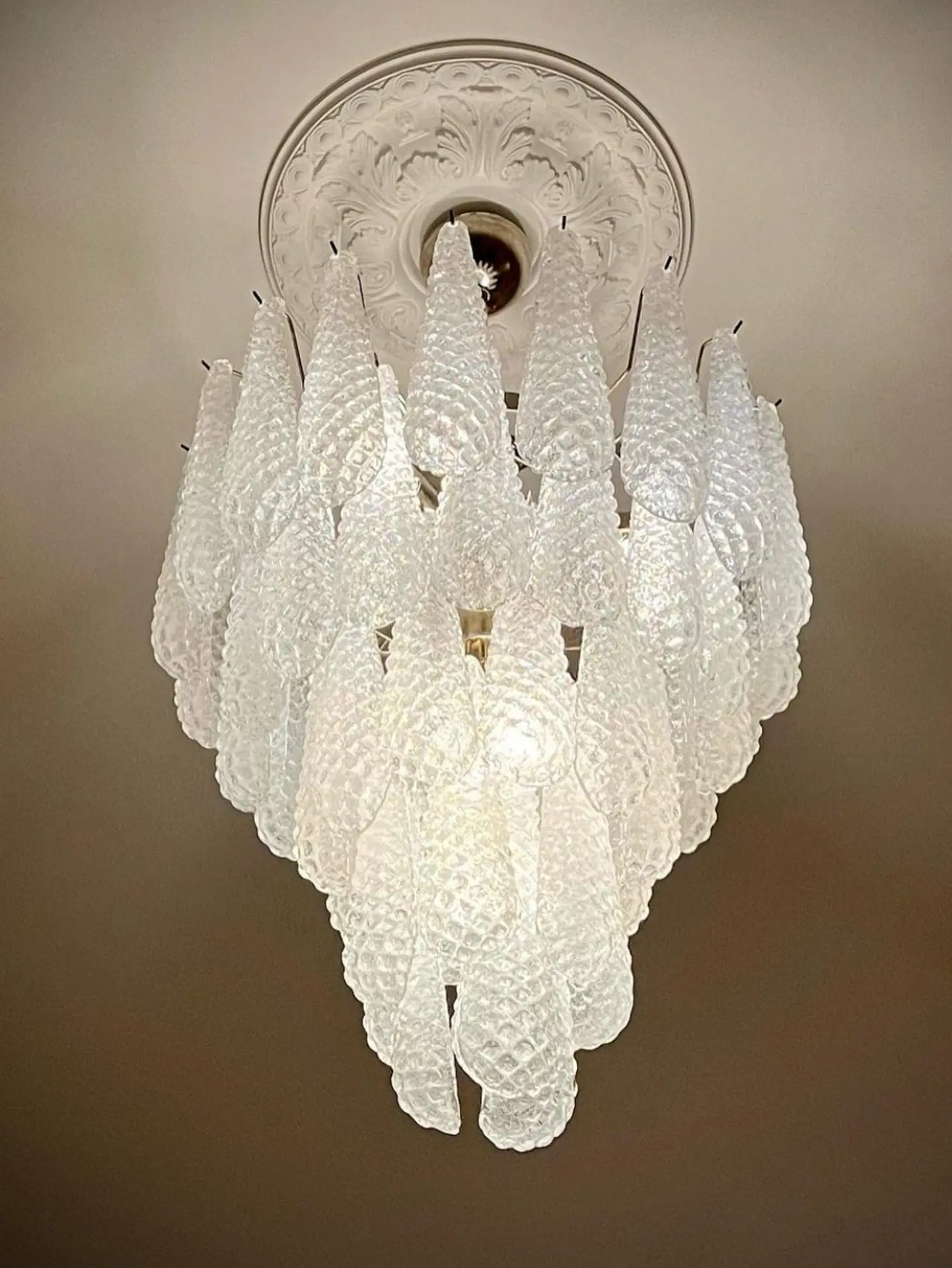 Murano Chandelier – Drop – 52 glasses – Transparent - Image 7