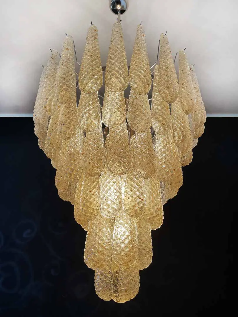 Murano Chandelier – Drop – 75 glasses – Amber - Image 2