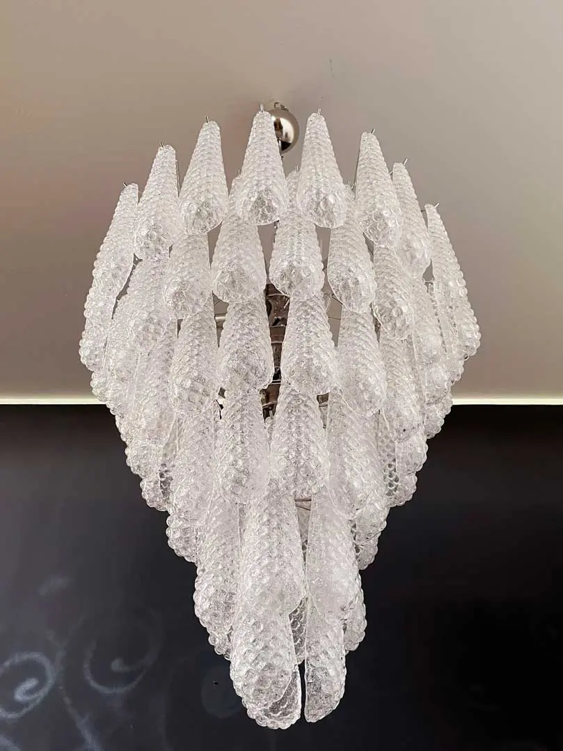 Murano Chandelier – Drop – 75 glasses – Transparent - Image 10