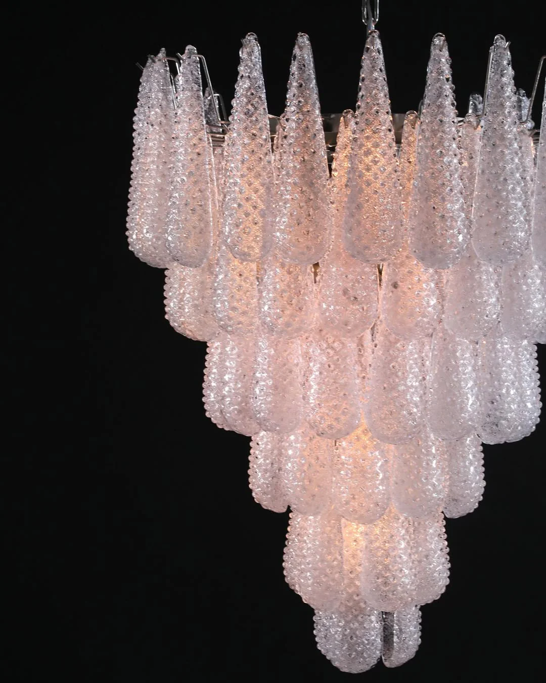 Murano Chandelier – Drop – 75 glasses – Transparent - Image 14
