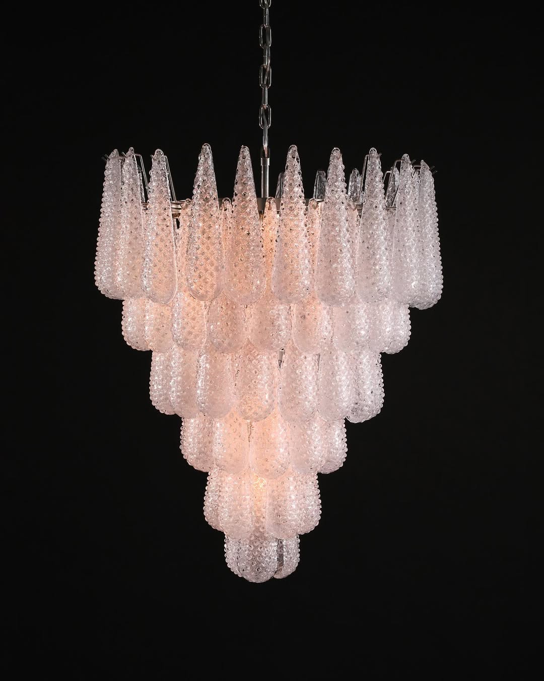 Murano Chandelier – Drop – 75 glasses – Transparent - Image 17