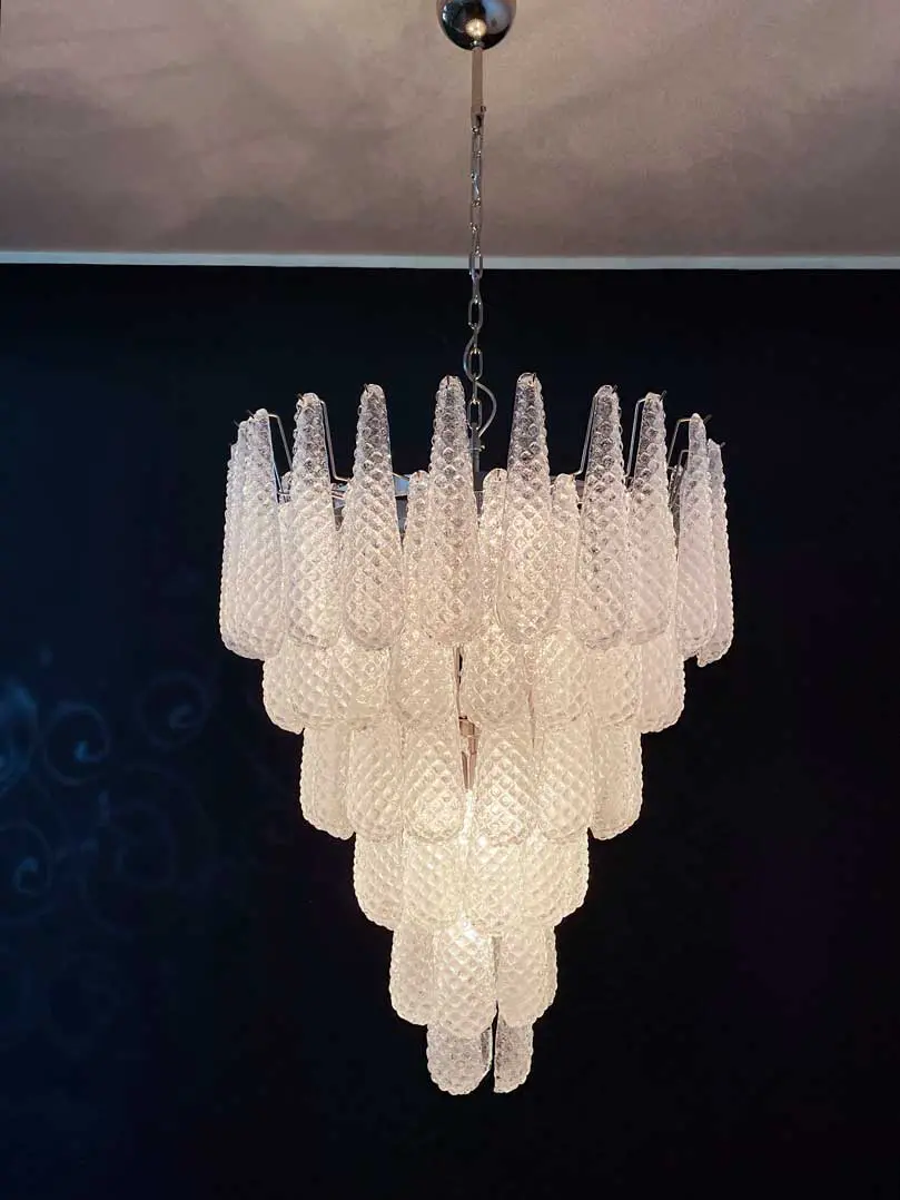 Murano Chandelier – Drop – 75 glasses – Transparent - Image 2
