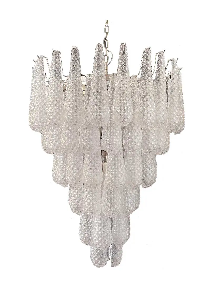 Murano Chandelier – Drop – 75 glasses – Transparent - Image 5