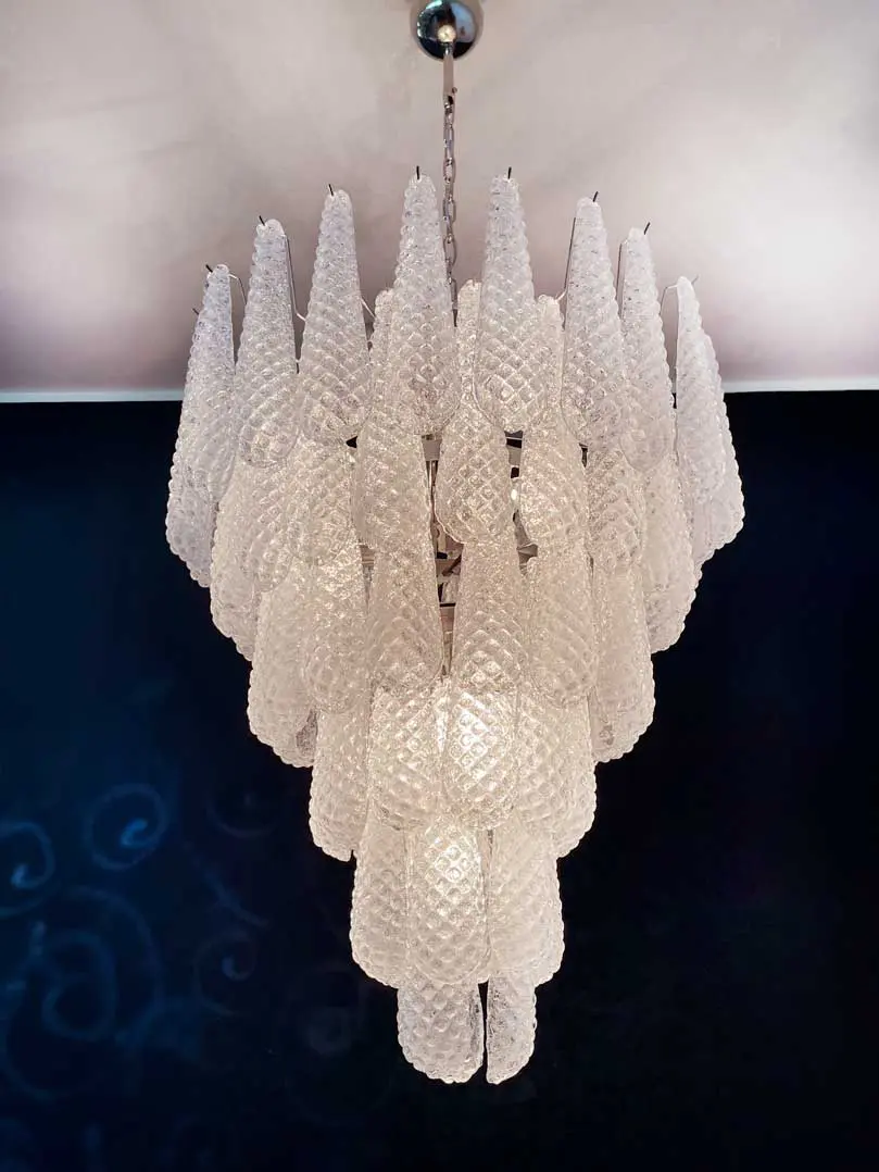 Murano Chandelier – Drop – 85 glasses – Transparent - Image 2