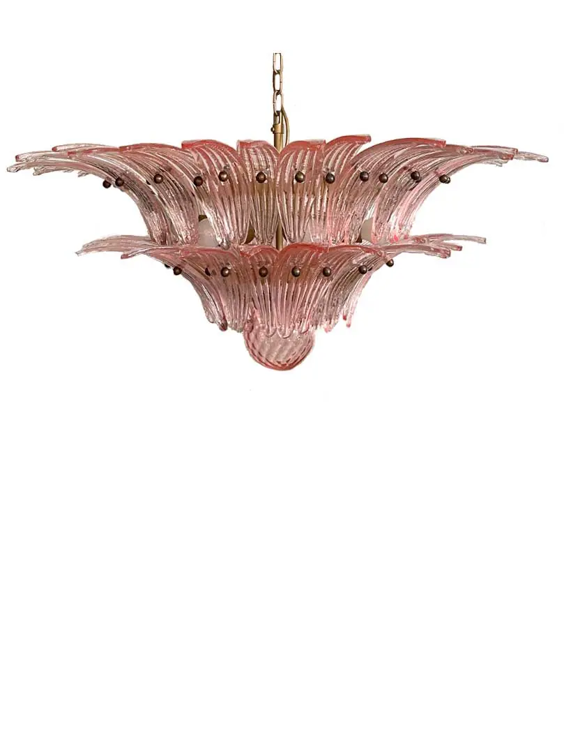 Murano Chandelier – Palmette – 58 glass – Pink - Image 2