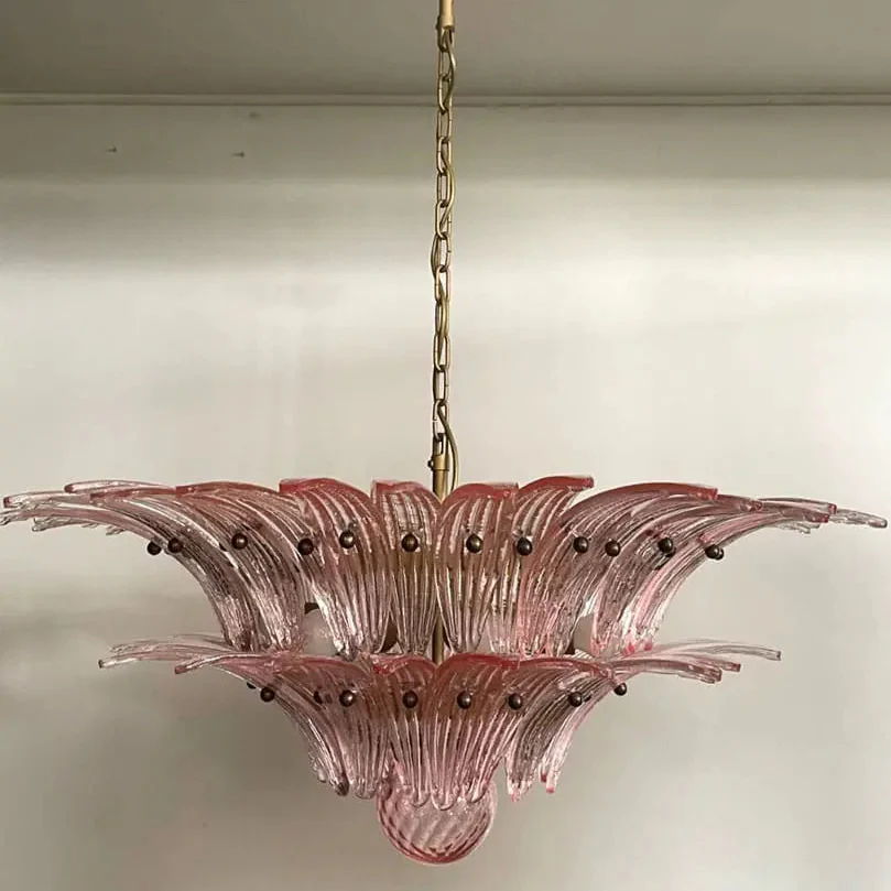Murano Chandelier – Palmette – 58 glass – Pink - Image 4