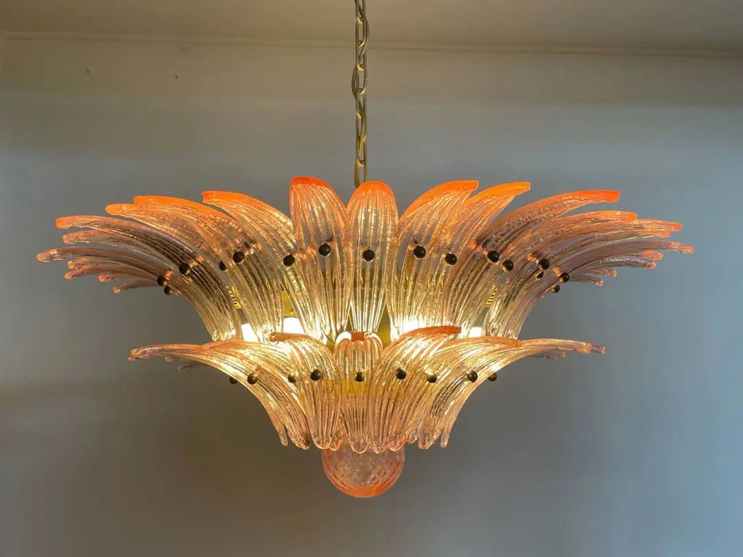 Murano Chandelier – Palmette – 58 glass – Pink - Image 5