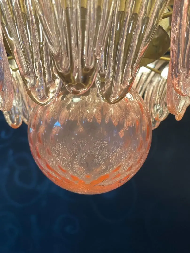 Murano Chandelier – Palmette – 58 glass – Pink - Image 6