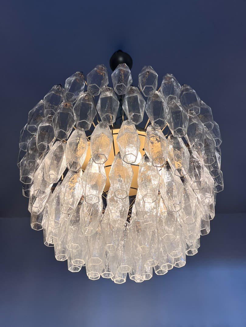 Murano Chandelier – Poliedri – 111 glass – Transparent - Image 9