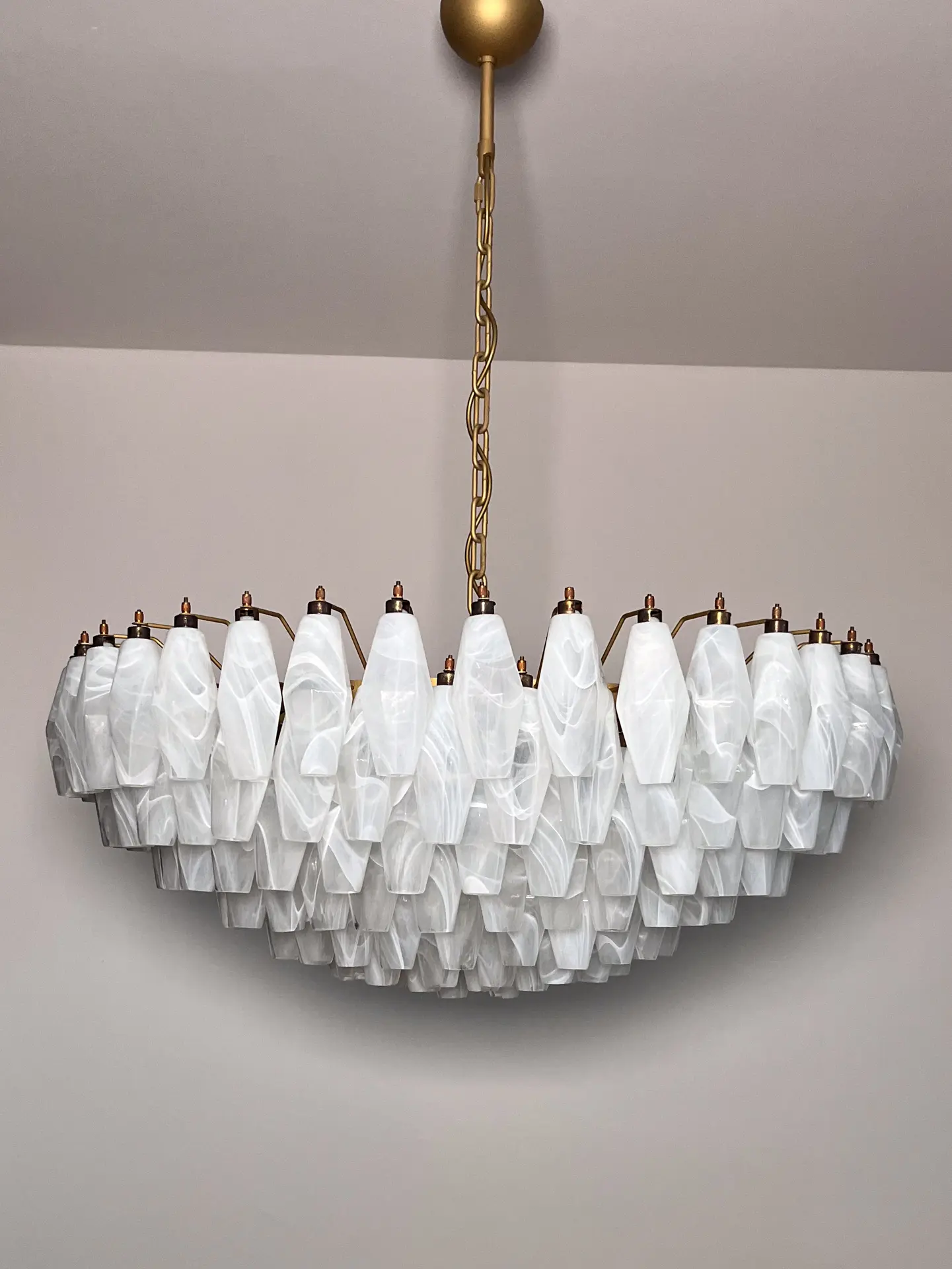 Murano Chandelier – Poliedri – 185 glass – White Alabaster - Image 13