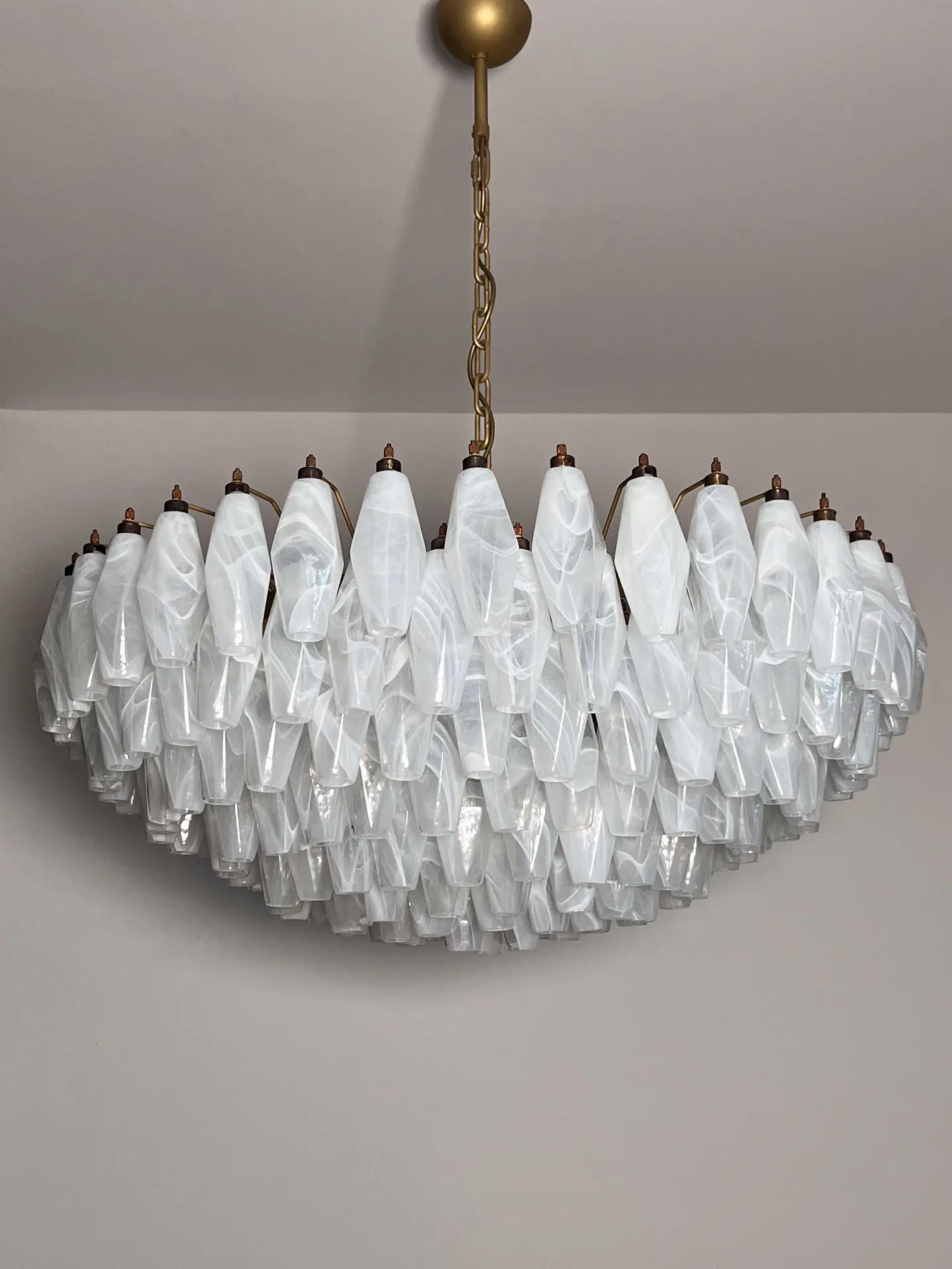 Murano Chandelier – Poliedri – 185 glass – White Alabaster - Image 16
