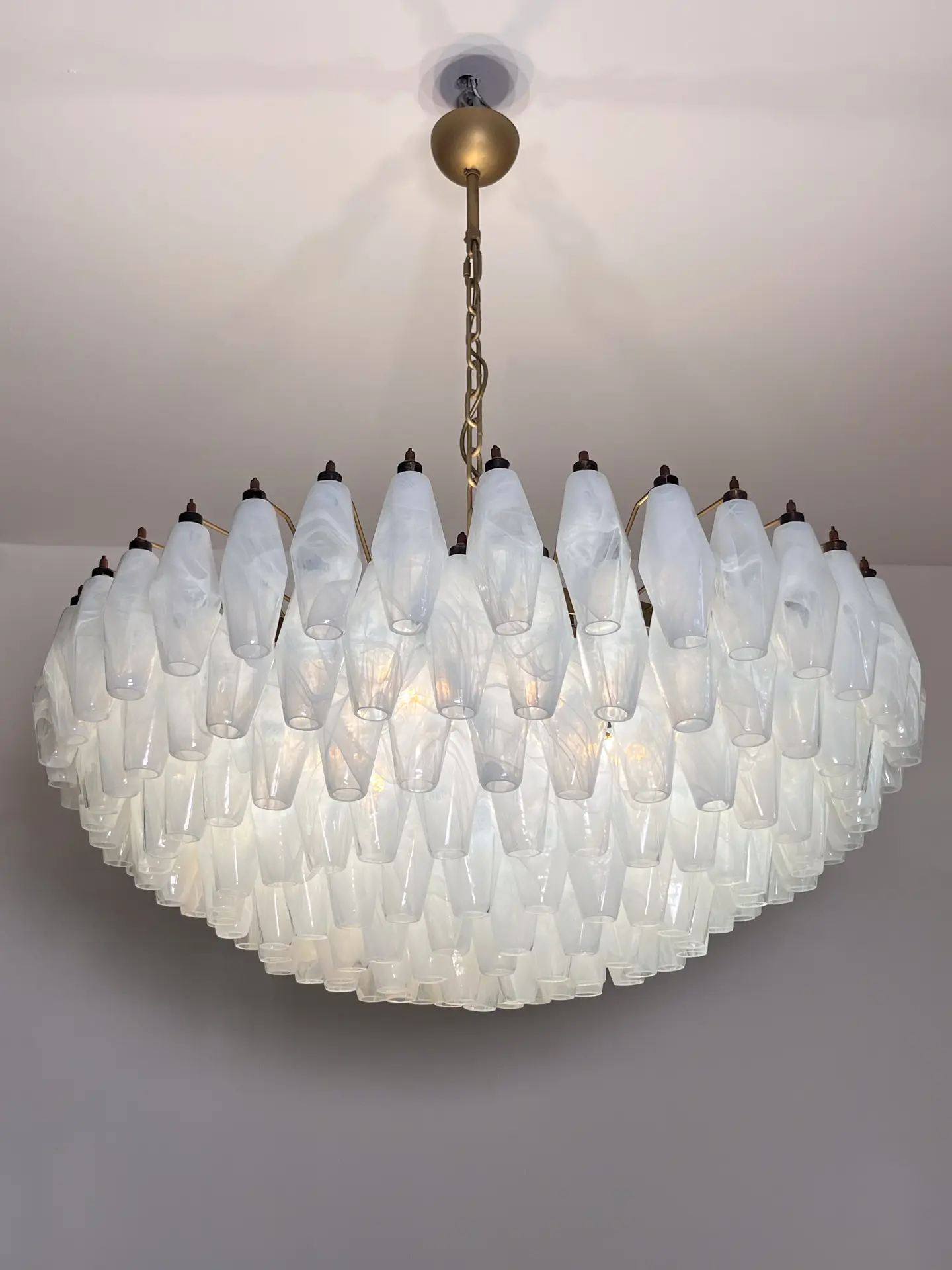 Murano Chandelier – Poliedri – 185 glass – White Alabaster - Image 5