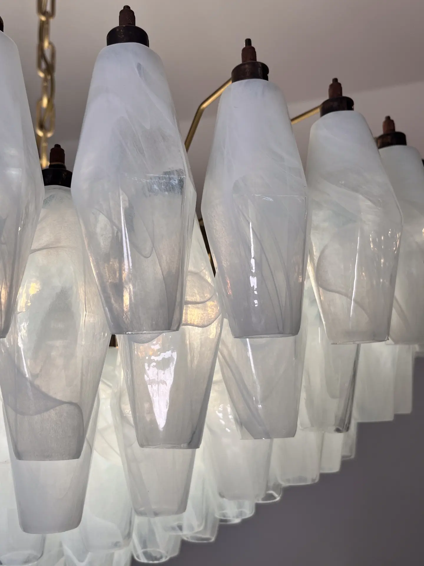 Murano Chandelier – Poliedri – 185 glass – White Alabaster - Image 9