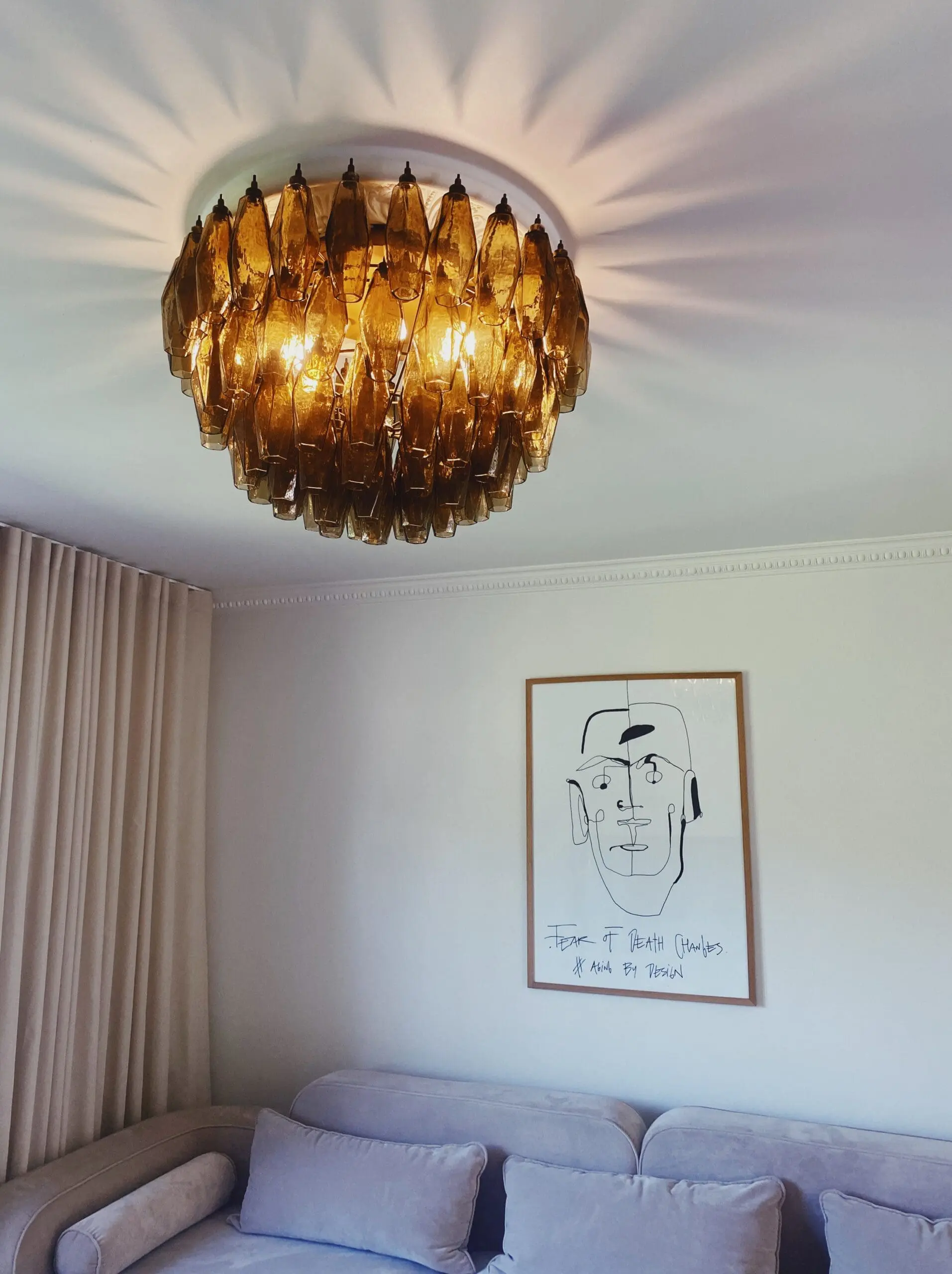 Murano Chandelier – Poliedri – 84 glasses – Dark smoked - Image 9