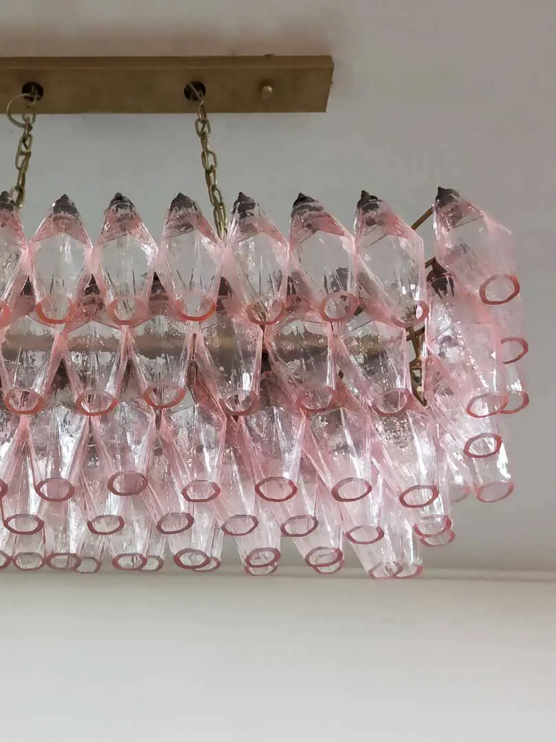 Murano Chandelier – Poliedri – 84 glasses – Pink - Image 13