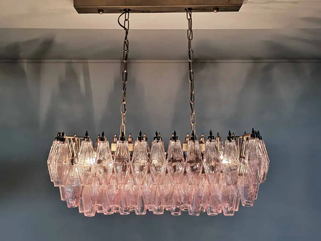 Murano Chandelier – Poliedri – 84 glasses – Pink - Image 19