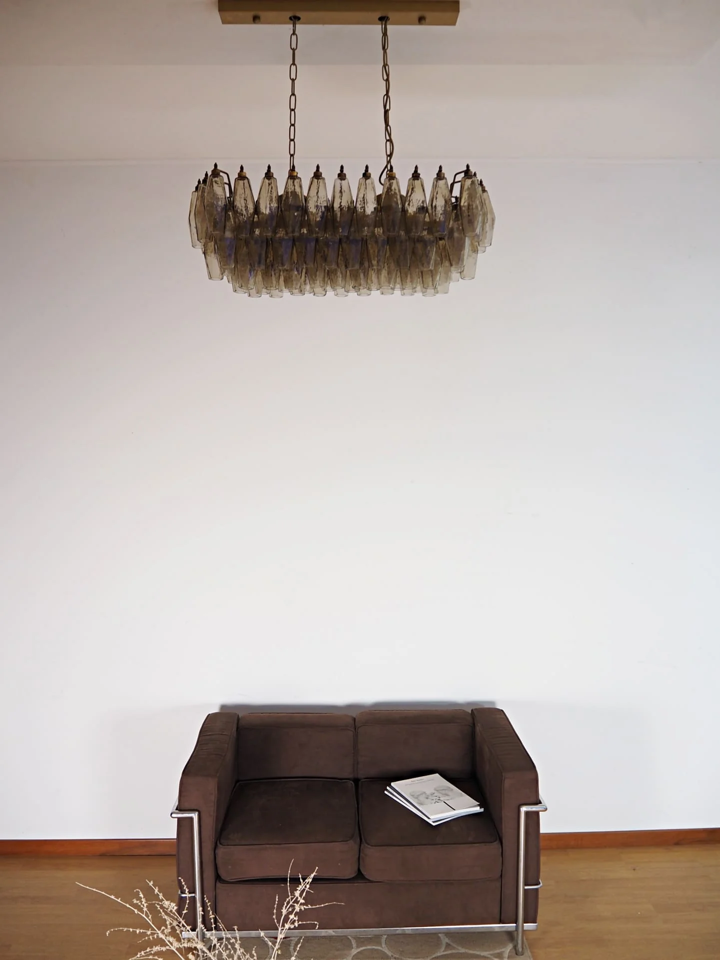 Murano Chandelier 29.5"W – Poliedri – 84 glasses – Smoked - Image 11