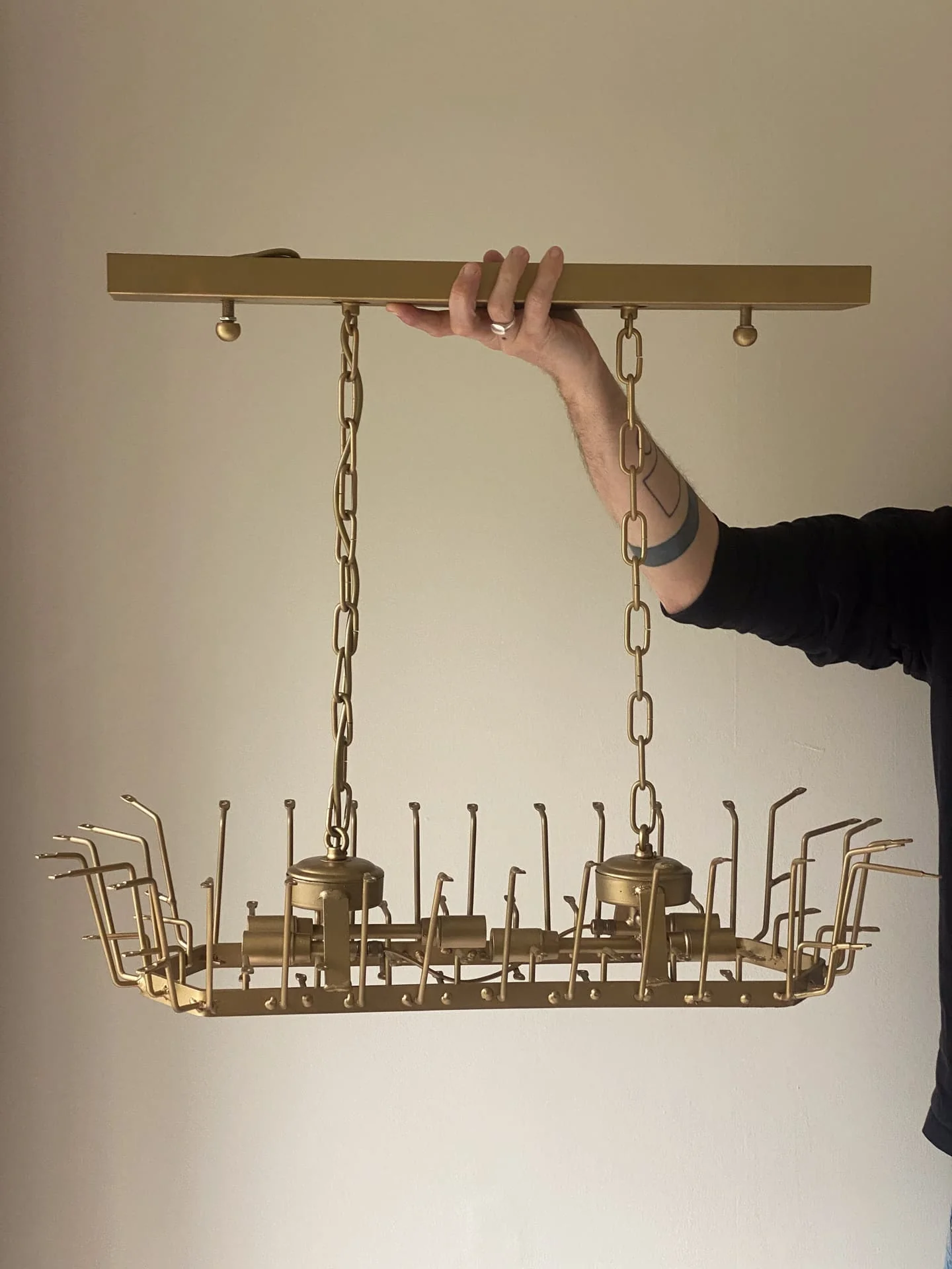 Murano Chandelier 29.5"W – Poliedri – 84 glasses – Smoked - Image 12