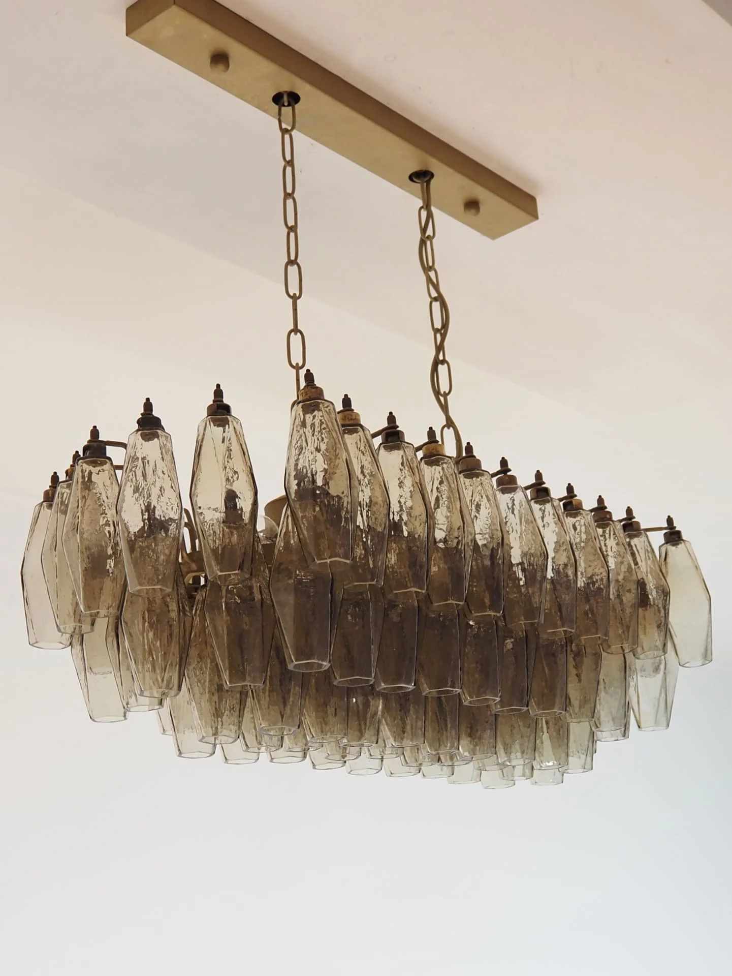 Murano Chandelier 29.5"W – Poliedri – 84 glasses – Smoked - Image 8