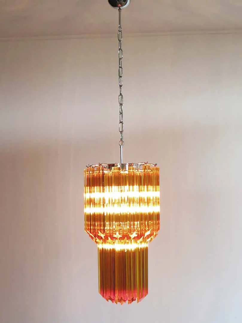 Murano Chandelier – Quadriedri – 46 prisms – Amber - Image 4