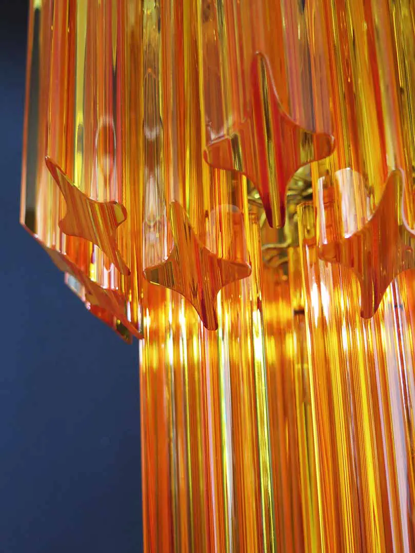 Murano Chandelier – Quadriedri – 46 prisms – Amber - Image 5