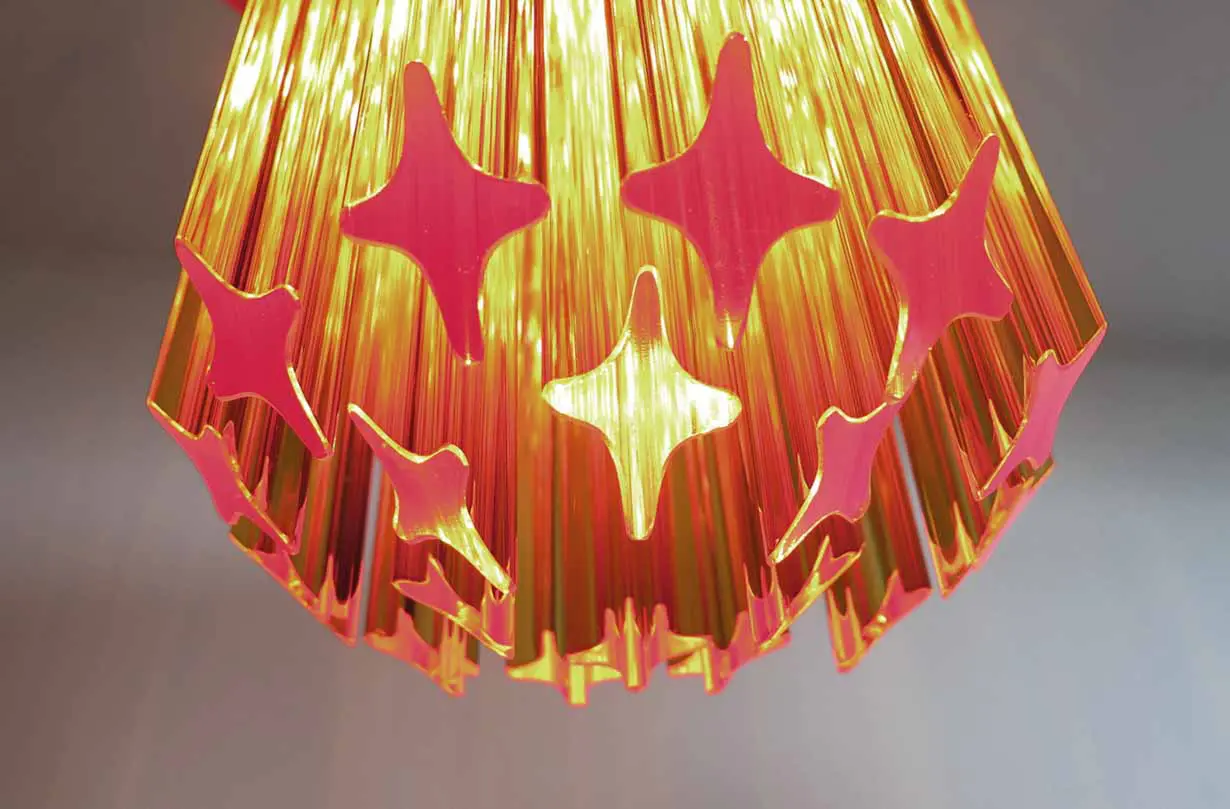 Murano Chandelier – Quadriedri – 46 prisms – Amber - Image 6