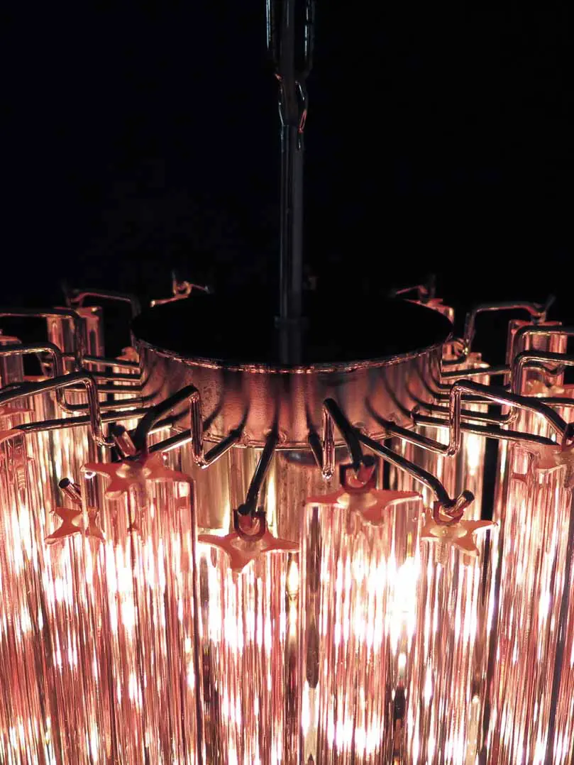 Murano Chandelier – Quadriedri – 46 prisms – Pink - Image 3