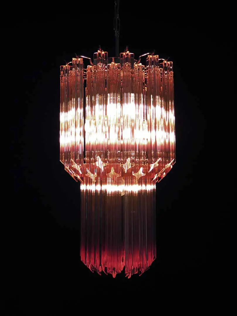Murano Chandelier – Quadriedri – 46 prisms – Pink - Image 5