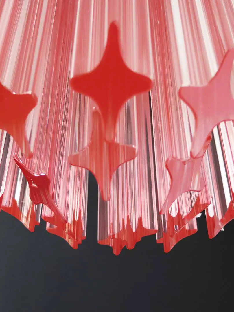 Murano Chandelier – Quadriedri – 46 prisms – Pink - Image 6