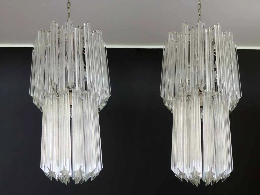 Murano Chandelier – Quadriedri – 46 prisms – Transparent - Image 5