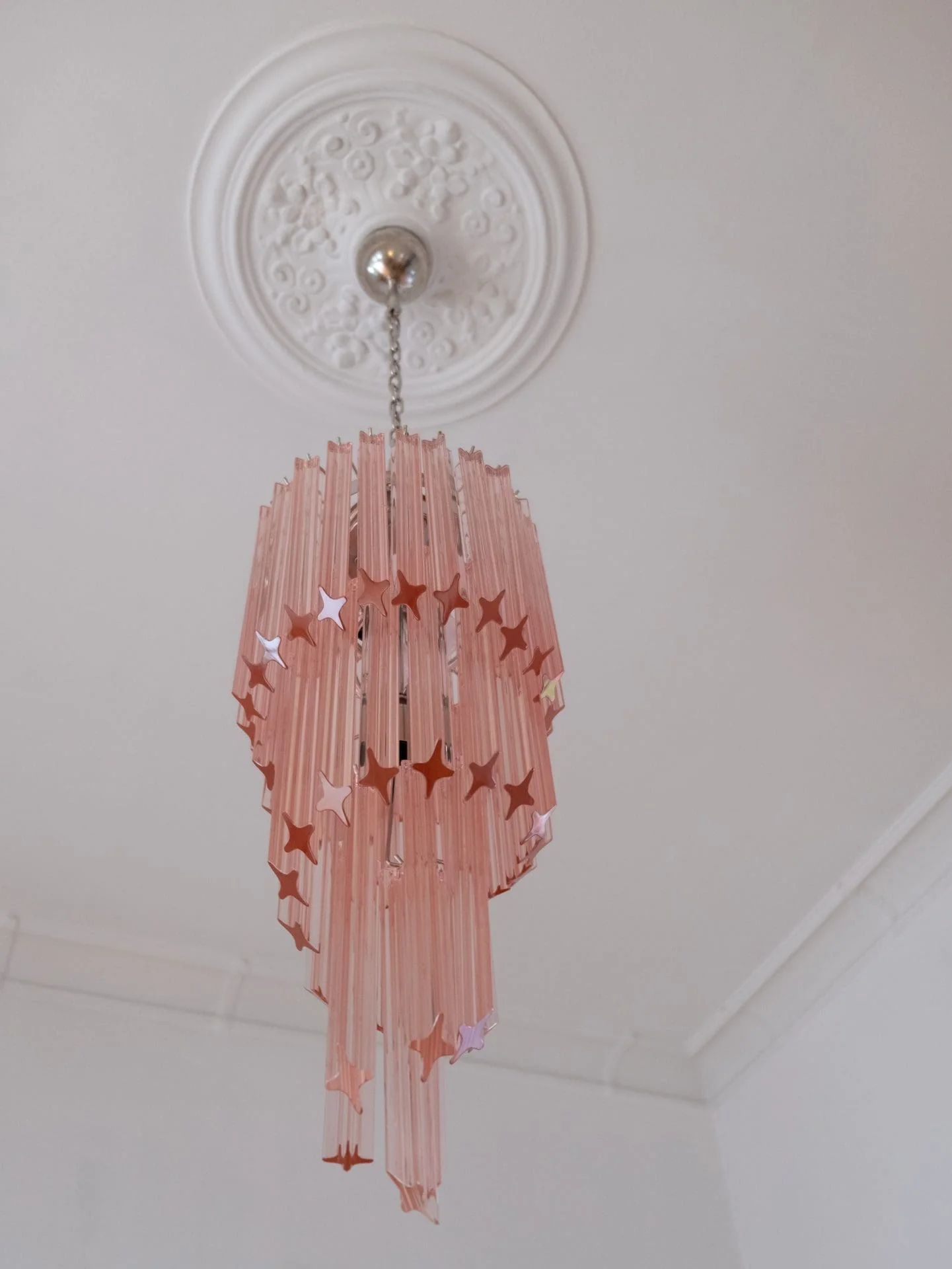 Murano Chandelier – Spiral – 54 prisms – Pink - Image 13