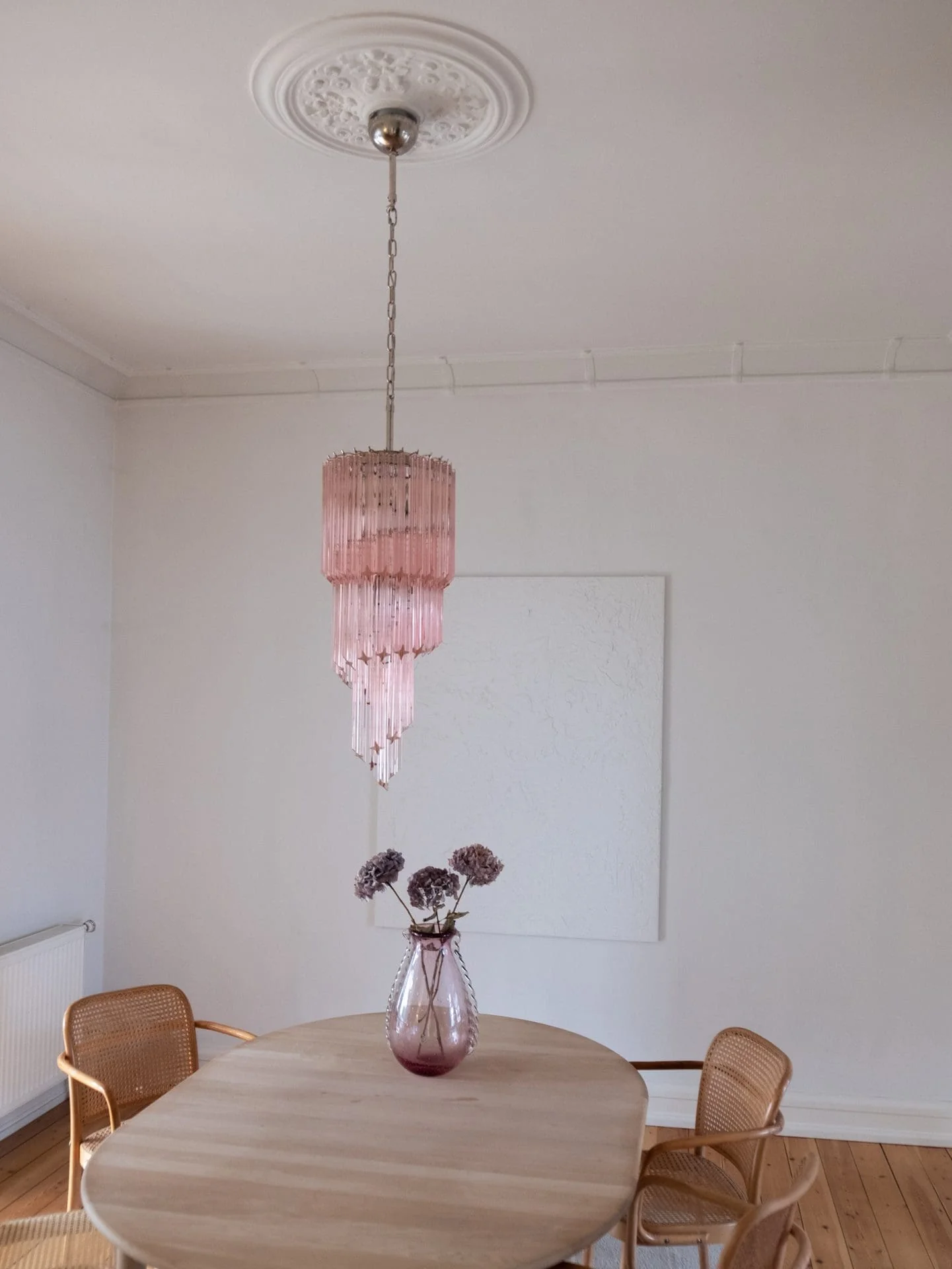 Murano Chandelier – Spiral – 54 prisms – Pink - Image 5