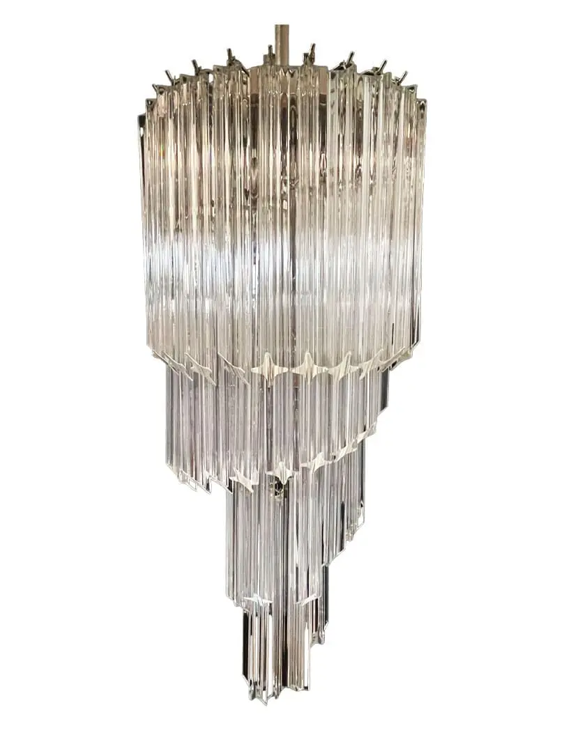 Murano Chandelier – Spiral – 54 prisms – Transparent - Image 4