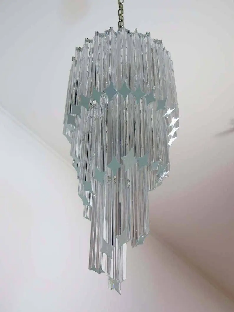 Murano Chandelier – Spiral – 54 prisms – Transparent - Image 6